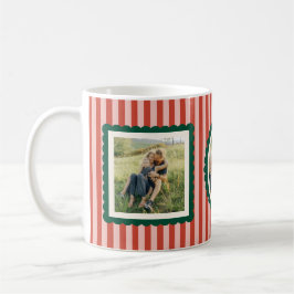 Stripes and Scallops Holiday Photo Mug Koffiemok