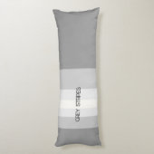 Stripes and Words on Grey Gradient Lichaamskussen (Achterkant (Verticaal))