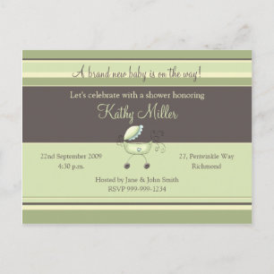 Stripes Baby shower Invitation Uitnodiging Briefkaart