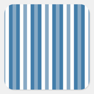 Stripes Background Blue en White Vierkante Sticker