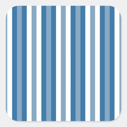 Stripes Background Blue en White Vierkante Sticker (Voorkant)