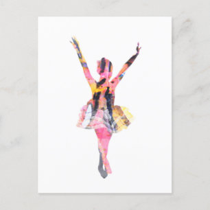 Stripes ballerina briefkaart