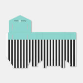 Stripes Black en White Ribbon Blue Wedding Gift Bedankdoosjes (Uitgevouwen)