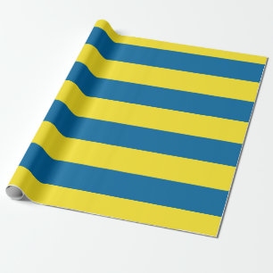 Stripes Blauw & Geel Cadeaupapier