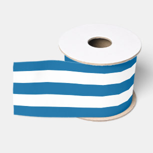 Stripes Blauw & Wit Grosgrain Lint