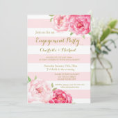 Stripes Blush Pink Engagement Party Invitation (Debout devant)