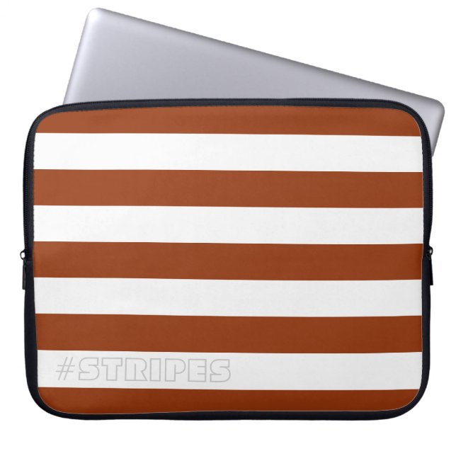 STRIPES Brown op elke kleur Laptop Sleeve (Voorkant)
