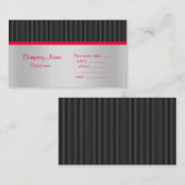 STRIPES CARTE DE VISITE NOIR/ROUGE/ARGENT (Devant / Derrière)