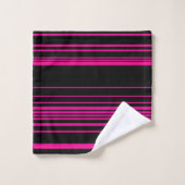 Stripes complexes - Magenta et Noir (Gant de toilette)