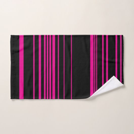 Stripes complexes - Magenta et Noir (Serviette à main)