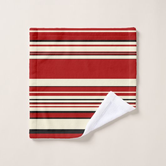 Stripes complexes - Rouge & Crème (Gant de toilette)