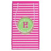 Stripes d'anniversaire rose ⎮ blanc vert petit sac (Devant)