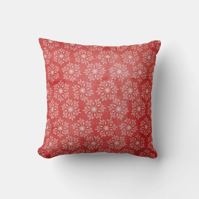 Stripes de cerfs Snowflakes Coussin de vacances (Recto)