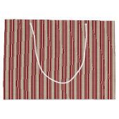 Stripes de Noël rouge et beige, Grand sac cadeau (Dos)