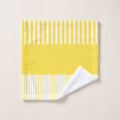Stripes de pop couleur - Citron jaune et blanc (Gant de toilette)