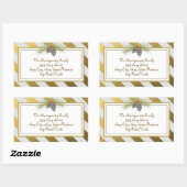 Stripes d'or - Sticker de Noël Carré (Feuille)