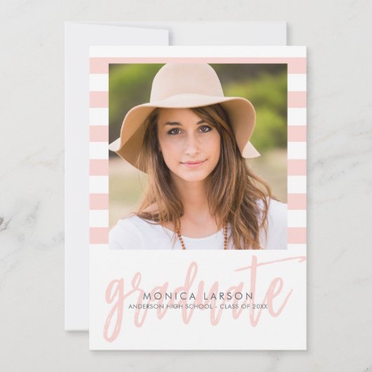 Stripes EDITABLE KLOR Afstuderen Uitnodigen Kaart (Voorkant)