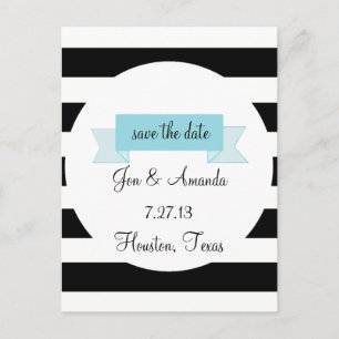 Stripes en banner Save the Date Briefkaart
