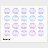 Stripes en bloemen ronde sticker (Vel)