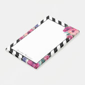 Stripes en Floral Pattern met Jouw naam Post-it® Notes (Schuin)