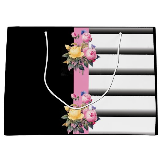 Stripes en Floral Print Groot Cadeauzakje (Voorkant)