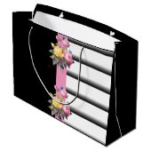 Stripes en Floral Print Groot Cadeauzakje (Achterkant Gekanteld)