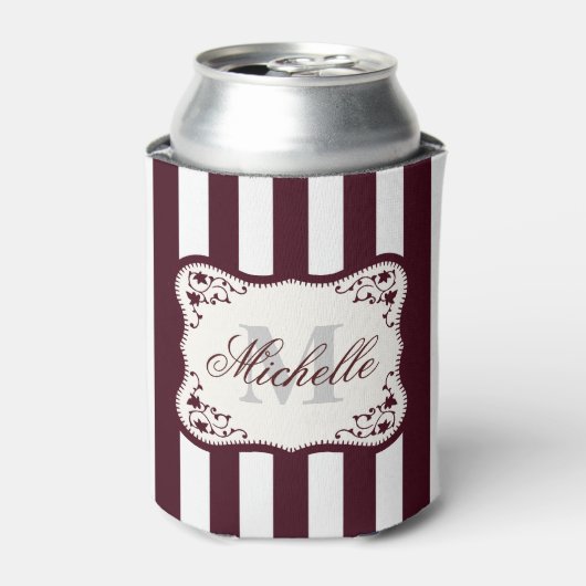 Stripes en monogram blikjeskoeler (Blikje Voorkant)
