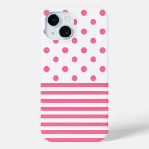 Stripes en pokadots - Roze iPhone 6/6s, telefoonta