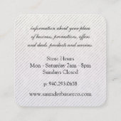 Stripes en Script-monogram Vierkante Visitekaartje (Achterkant)