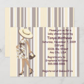 Stripes Et Invitation Au Baby shower De Paisley (A (Devant / Derrière)