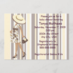 Stripes Et Invitation Au Baby shower De Paisley (A
