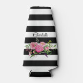 Stripes et pivoines Glacière de bouteille personna (Devant)