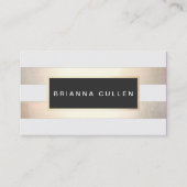 Stripes FAUX Gold Foil et Black Salon Rendez-vous (Devant)