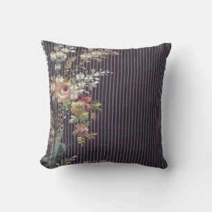 Stripes Floral Elegant Brocade Cushion Kussen