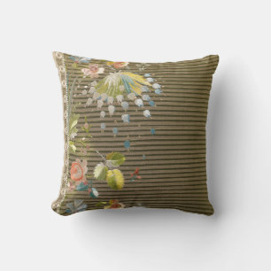 Stripes Floral  Elegant Brocade Lace Kussen
