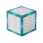 STRIPES gradiënten - oceaanblauw + uw ideeën Kubus (Voorkant hoekig)