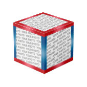 STRIPES-gradiënten - rood blauw en uw ideeën Kubus (Voorkant hoekig)