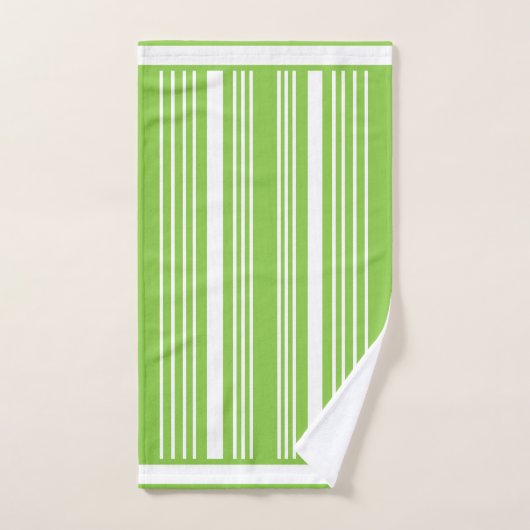 Stripes Green Limoen & White Bath Towel Set Bad Handdoek (Handdoek)