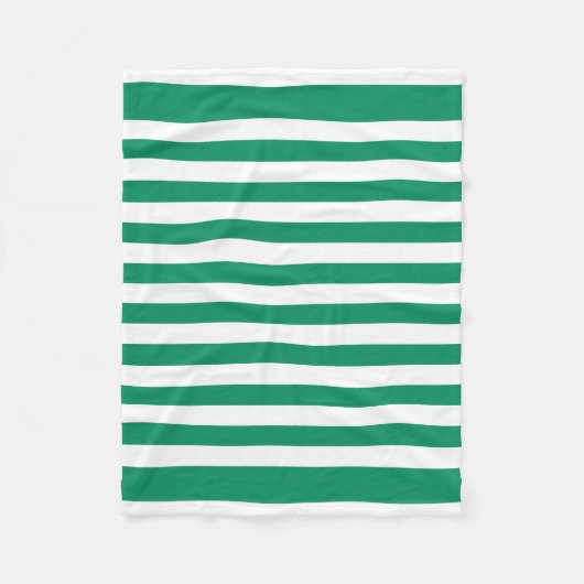 Stripes | Groen en wit |  | Fleece Deken (Voorkant)