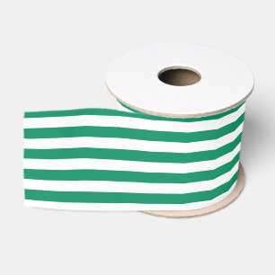 Stripes Groen & Wit Grosgrain Lint