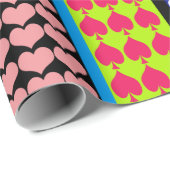 Stripes Hearts Diamonds Boho Gemengd ontwerp Cadeaupapier (Rol Hoek)