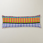 Stripes Hearts Diamonds Boho Gemengd ontwerp Lichaamskussen (Achterkant)