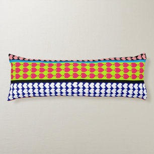 Stripes Hearts Diamonds Boho Gemengd ontwerp Lichaamskussen