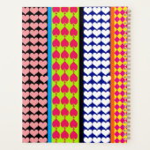 Stripes Hearts Diamonds Boho Gemengd ontwerp Planner (Achterkant)