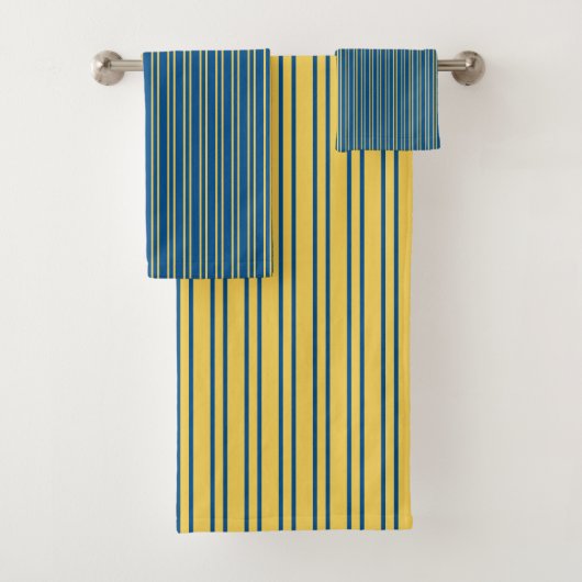 Stripes in blauw en geel - Handdoekset Bad Handdoek (Insitu)