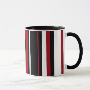 Stripes in rood zwart en wit mok