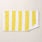 Stripes inégales - Citron jaune et blanc (Serviette à main)
