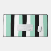 Stripes inégales - Mint vert, blanc et noir (Clavier et souris)