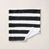 Stripes inégales - Noir et blanc (Gant de toilette)