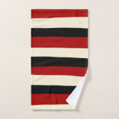 Stripes inégales - Rouge et Crème (Serviette à main)